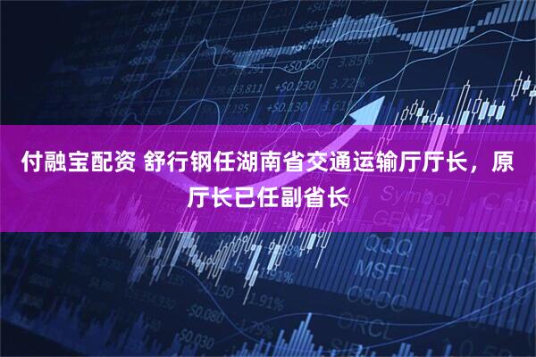 付融宝配资 舒行钢任湖南省交通运输厅厅长，原厅长已任副省长